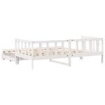 Casa si Gradina - Mobilier - Paturi si accesorii - Paturi - Pat de zi cu extensie si sertare alb 90x190 cm lemn masiv pin - Infinity.ro