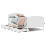 Casa si Gradina - Mobilier - Paturi si accesorii - Paturi - Cadru pat fara saltea, alb, 100x200 cm, lemn masiv pin - Infinity.ro