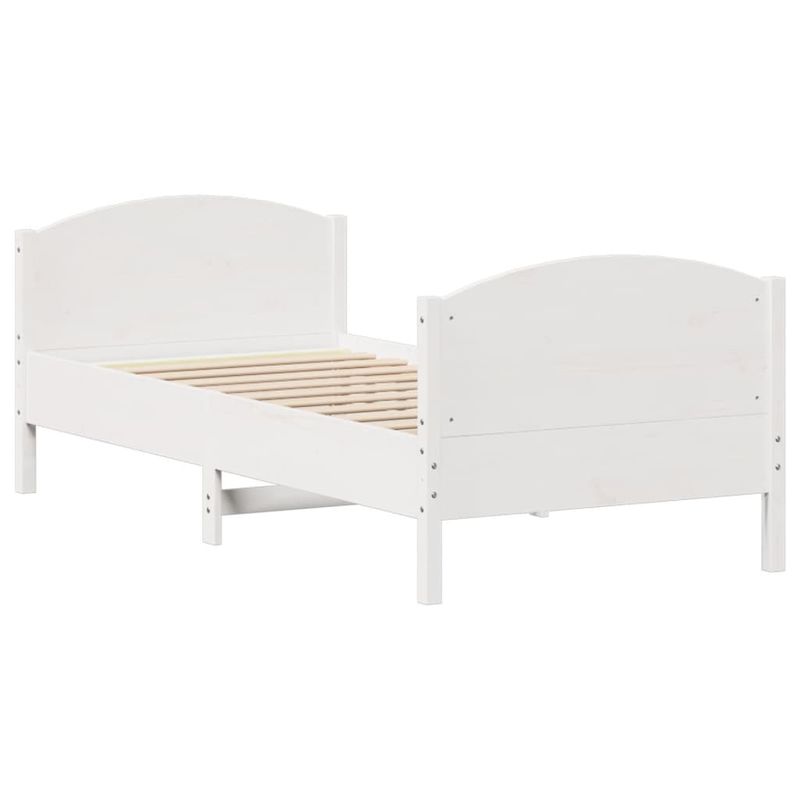 Casa si Gradina - Mobilier - Paturi si accesorii - Paturi - Cadru pat fara saltea, alb, 100x200 cm, lemn masiv pin - Infinity.ro