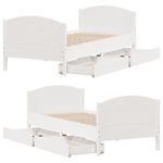 Casa si Gradina - Mobilier - Paturi si accesorii - Paturi - Cadru pat fara saltea, alb, 100x200 cm, lemn masiv pin - Infinity.ro