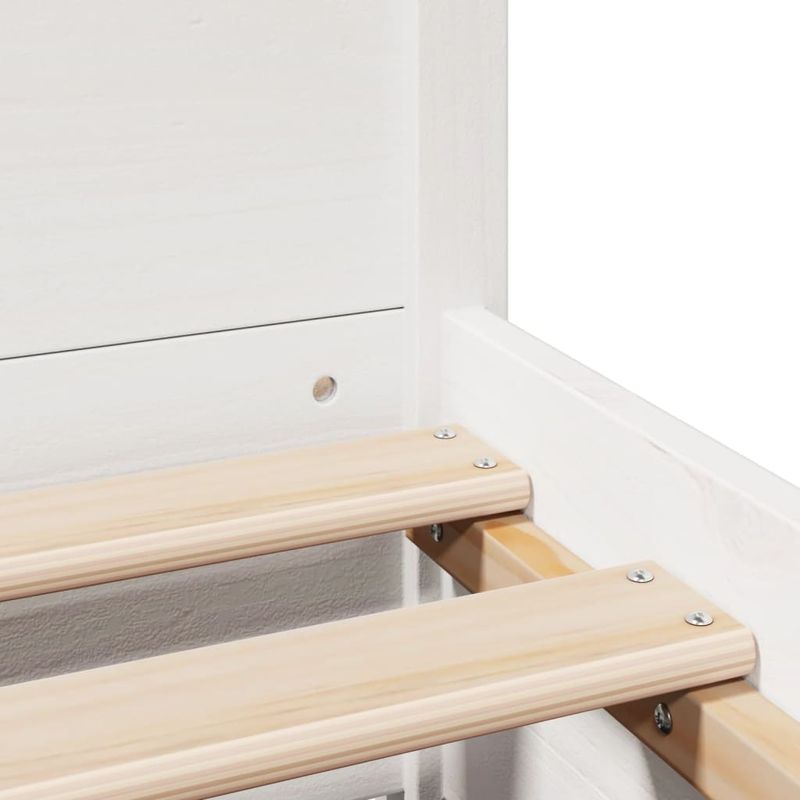 Casa si Gradina - Mobilier - Paturi si accesorii - Paturi - Cadru pat fara saltea, alb, 100x200 cm, lemn masiv pin - Infinity.ro