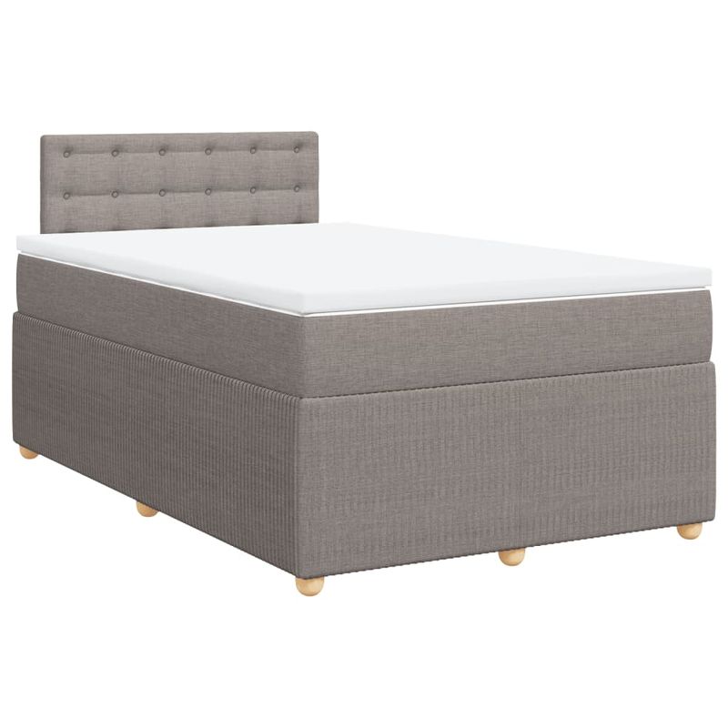 Casa si Gradina - Mobilier - Paturi si accesorii - Paturi - Pat box spring cu saltea, taupe, 120x190 cm material textil - Infinity.ro