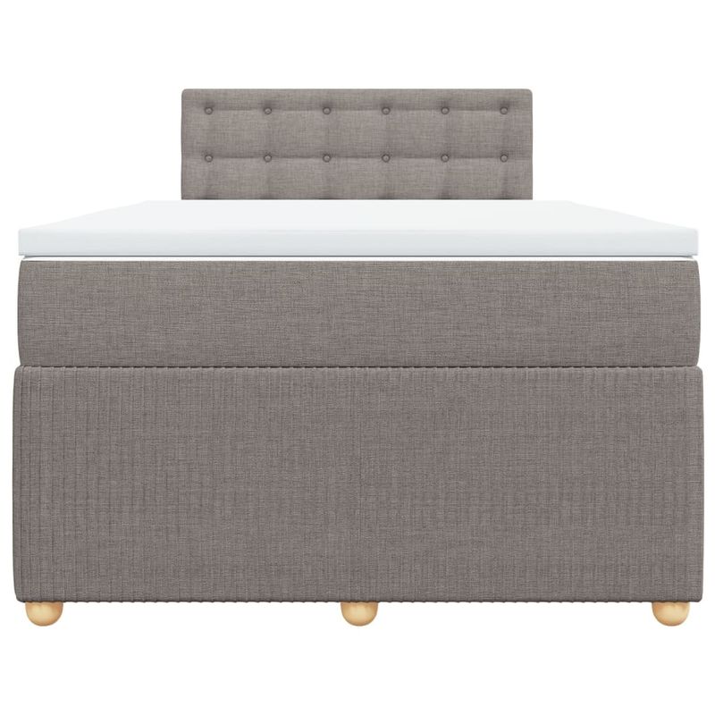Casa si Gradina - Mobilier - Paturi si accesorii - Paturi - Pat box spring cu saltea, taupe, 120x190 cm material textil - Infinity.ro