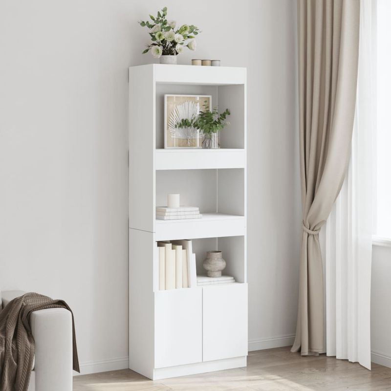 Casa si Gradina - Mobilier - Biblioteci si rafturi - Biblioteci - Dulap inalt, alb, 63x33x180 cm, lemn prelucrat - Infinity.ro