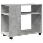 Casa si Gradina - Mobilier - Mese si birouri - Mese living - Masa laterala cu roti, gri beton, 70x35x60 cm, lemn prelucrat - Infinity.ro