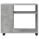 Casa si Gradina - Mobilier - Mese si birouri - Mese living - Masa laterala cu roti, gri beton, 70x35x60 cm, lemn prelucrat - Infinity.ro