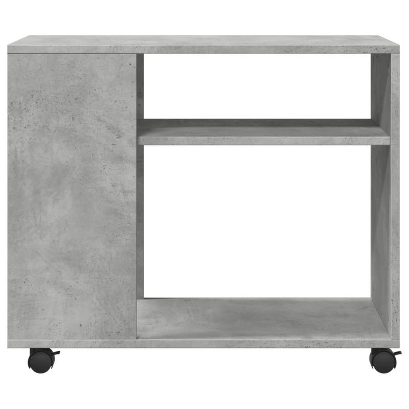 Casa si Gradina - Mobilier - Mese si birouri - Mese living - Masa laterala cu roti, gri beton, 70x35x60 cm, lemn prelucrat - Infinity.ro