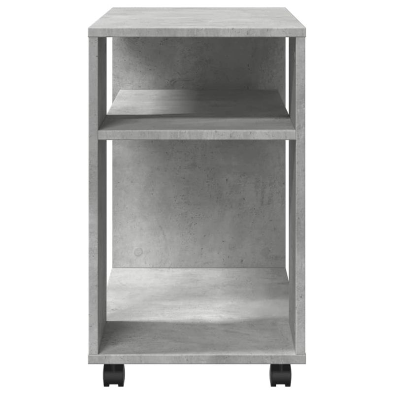 Casa si Gradina - Mobilier - Mese si birouri - Mese living - Masa laterala cu roti, gri beton, 70x35x60 cm, lemn prelucrat - Infinity.ro