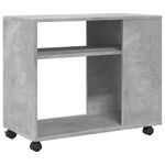 Casa si Gradina - Mobilier - Mese si birouri - Mese living - Masa laterala cu roti, gri beton, 70x35x60 cm, lemn prelucrat - Infinity.ro