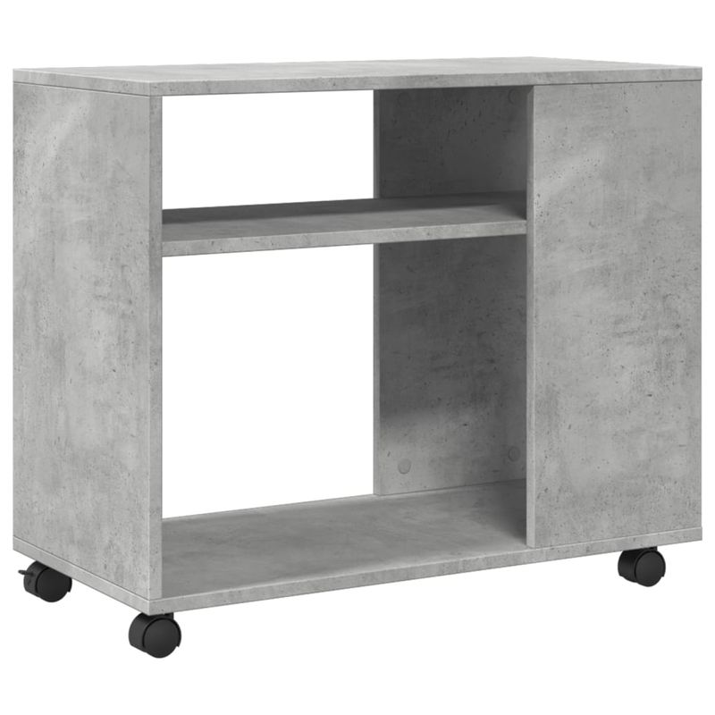 Casa si Gradina - Mobilier - Mese si birouri - Mese living - Masa laterala cu roti, gri beton, 70x35x60 cm, lemn prelucrat - Infinity.ro