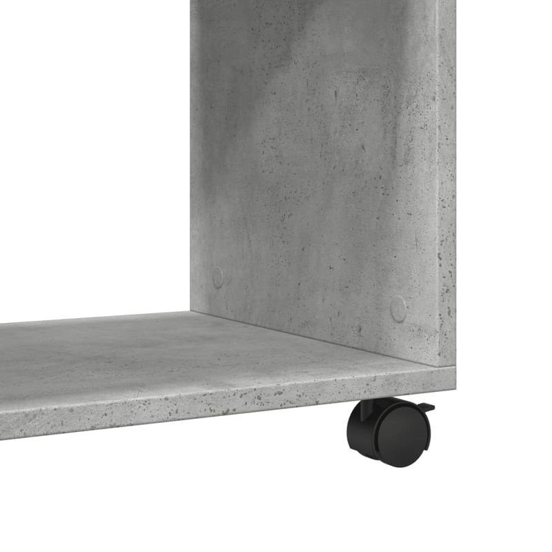 Casa si Gradina - Mobilier - Mese si birouri - Mese living - Masa laterala cu roti, gri beton, 70x35x60 cm, lemn prelucrat - Infinity.ro