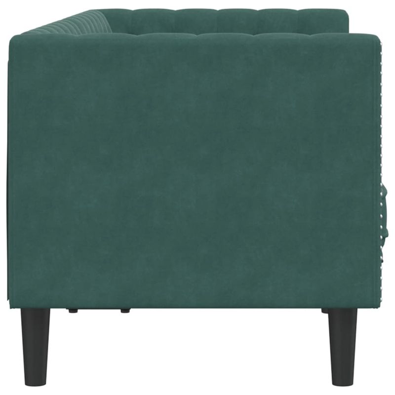Casa si Gradina - Mobilier - Canapele si coltare - Canapele - Canapea Chesterfield cu pernute/2 locuri, verde inchis, catifea, verde închis - Infinity.ro