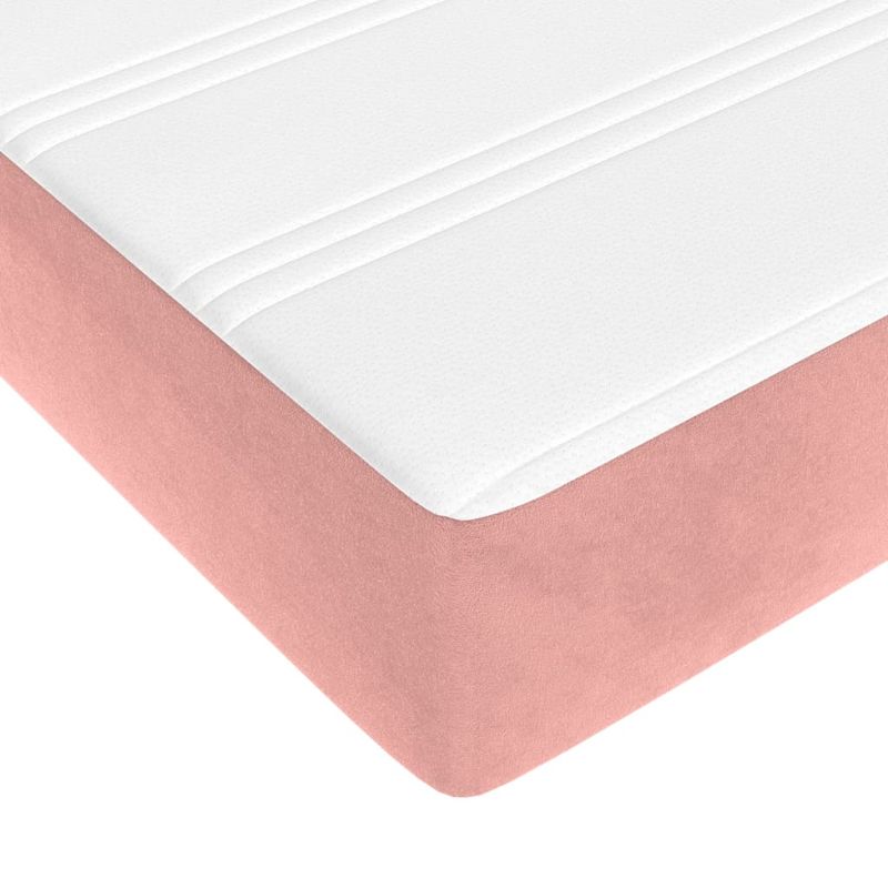 Casa si Gradina - Mobilier - Saltele si somiere - Saltele - Saltea de pat cu arcuri, roz, 120x220x20 cm, catifea - Infinity.ro