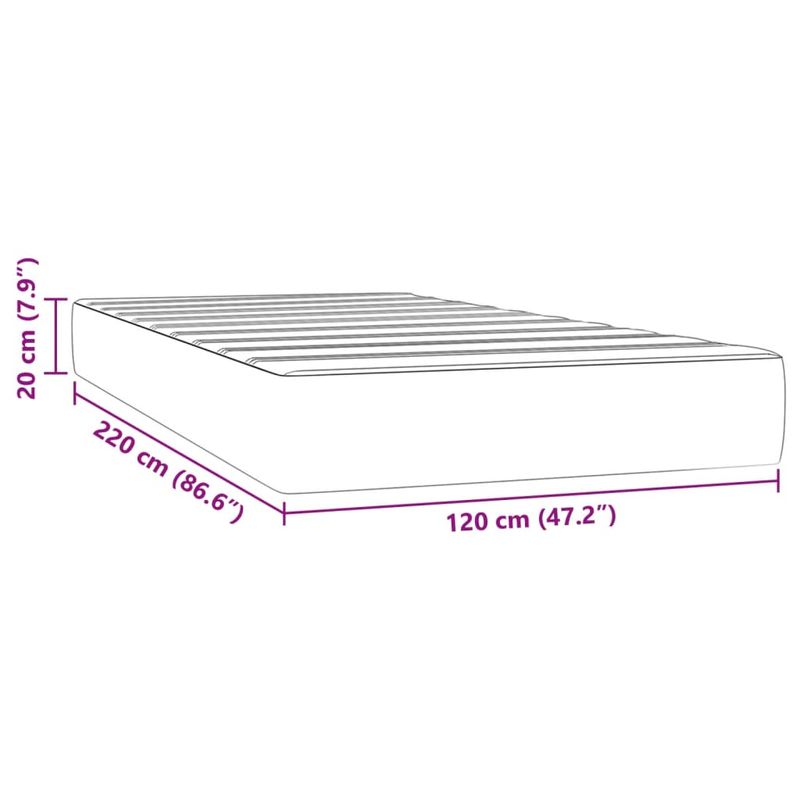 Casa si Gradina - Mobilier - Saltele si somiere - Saltele - Saltea de pat cu arcuri, roz, 120x220x20 cm, catifea - Infinity.ro