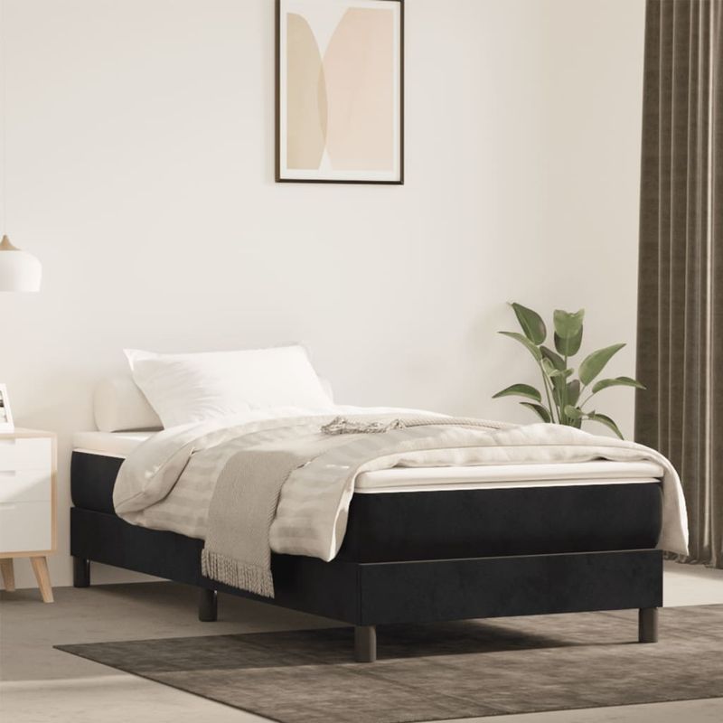 Casa si Gradina - Mobilier - Saltele si somiere - Saltele - Saltea de pat cu arcuri, negru, 100x220x20 cm, catifea - Infinity.ro