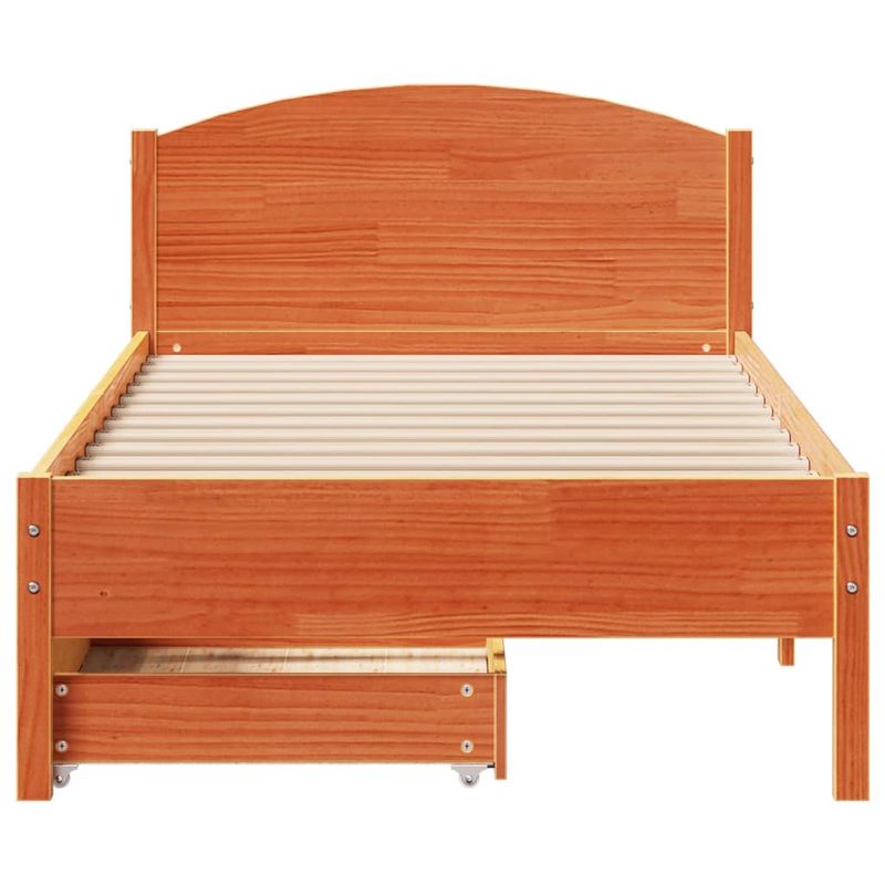 Casa si Gradina - Mobilier - Paturi si accesorii - Paturi - Cadru pat fara saltea, maro ceruit, 100x200 cm, lemn masiv pin - Infinity.ro