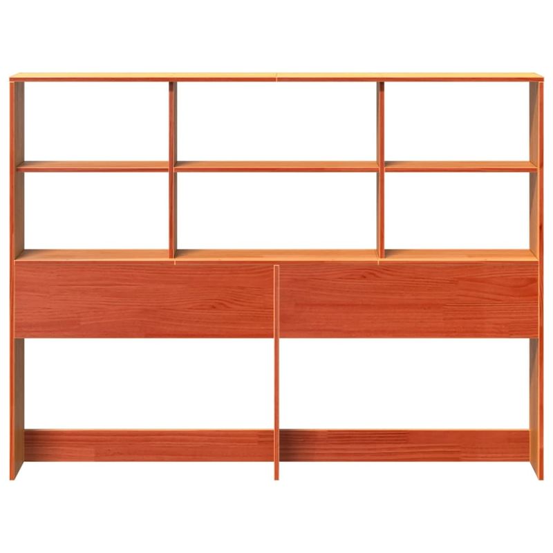Casa si Gradina - Mobilier - Paturi si accesorii - Accesorii paturi - Tablie de pat cu depozitare maro ceruit, 150 cm, lemn masiv pin - Infinity.ro