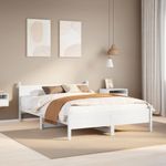 Casa si Gradina - Mobilier - Paturi si accesorii - Paturi - Cadru de pat fara saltea, alb, 120x190 cm, lemn masiv pin - Infinity.ro