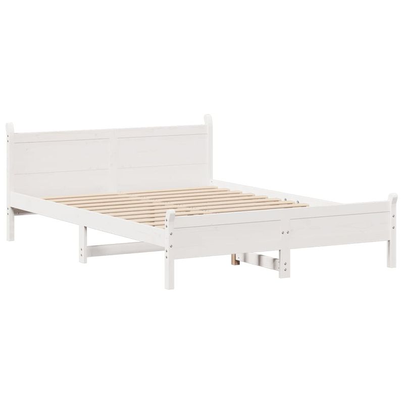 Casa si Gradina - Mobilier - Paturi si accesorii - Paturi - Cadru de pat fara saltea, alb, 120x190 cm, lemn masiv pin - Infinity.ro