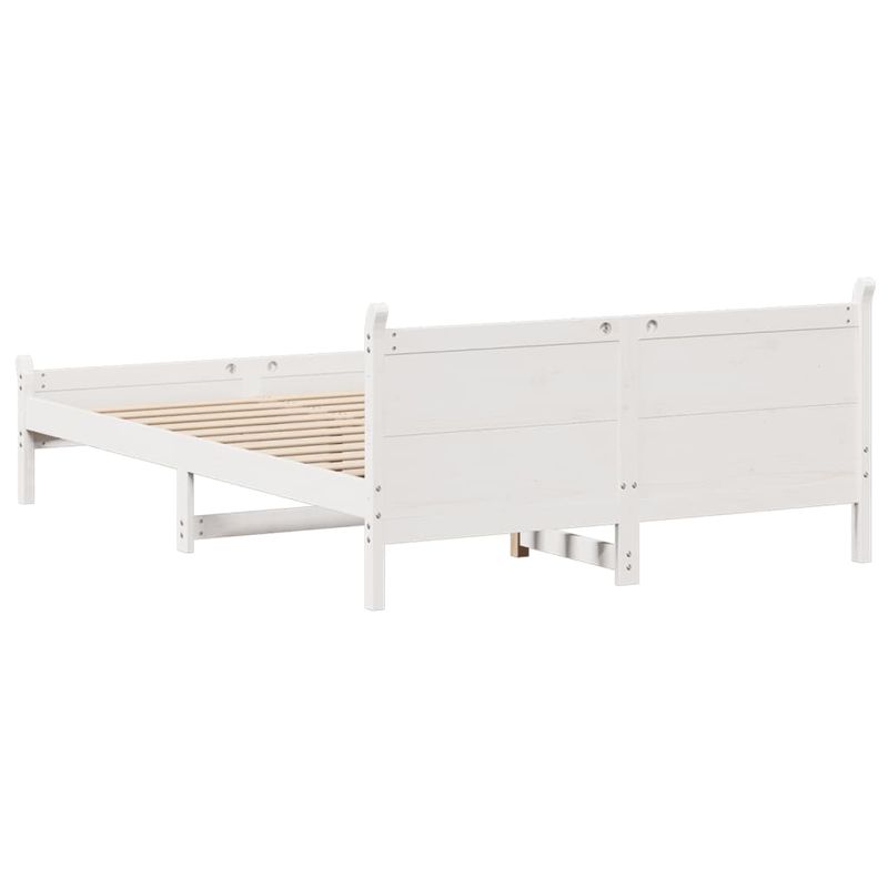 Casa si Gradina - Mobilier - Paturi si accesorii - Paturi - Cadru de pat fara saltea, alb, 120x190 cm, lemn masiv pin - Infinity.ro