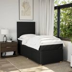 Casa si Gradina - Mobilier - Paturi si accesorii - Paturi - Pat box spring cu saltea, negru, 100x200 cm, textil - Infinity.ro