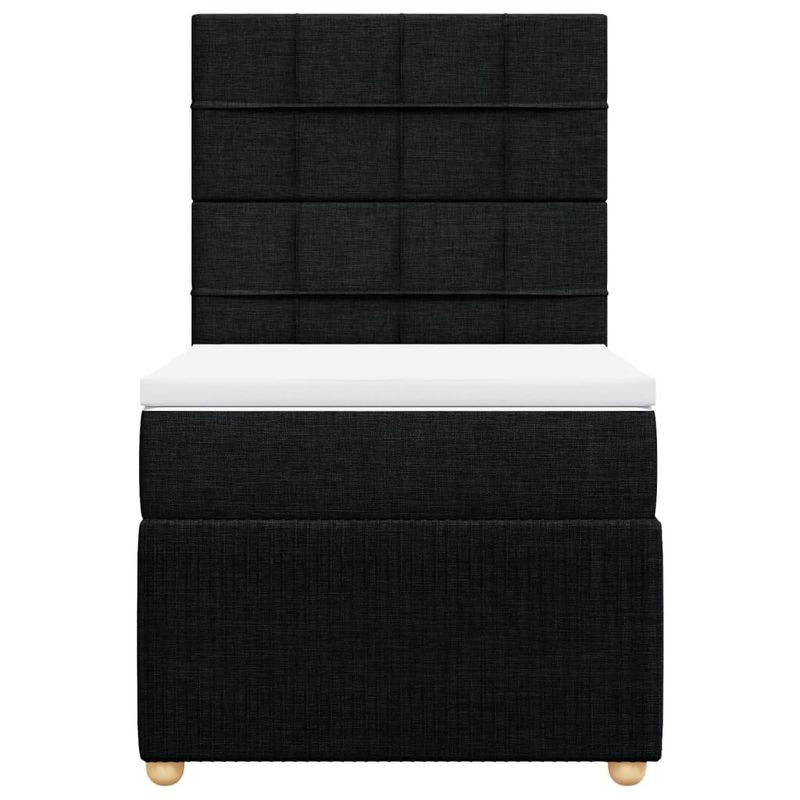 Casa si Gradina - Mobilier - Paturi si accesorii - Paturi - Pat box spring cu saltea, negru, 100x200 cm, textil - Infinity.ro