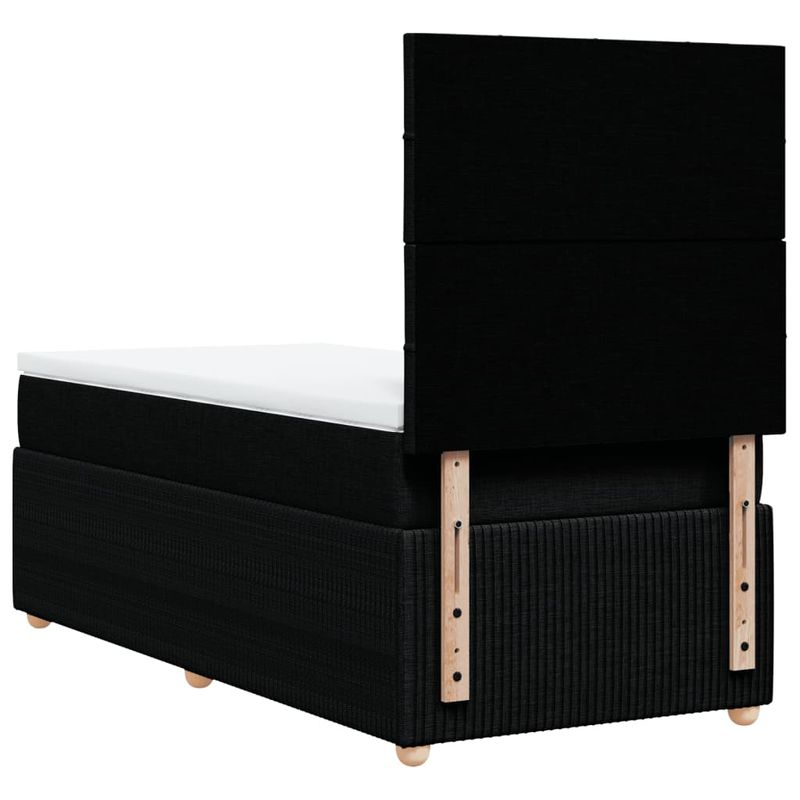 Casa si Gradina - Mobilier - Paturi si accesorii - Paturi - Pat box spring cu saltea, negru, 100x200 cm, textil - Infinity.ro