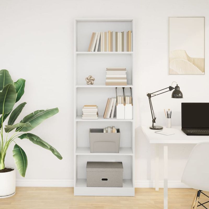 Casa si Gradina - Mobilier - Biblioteci si rafturi - Biblioteci - Biblioteca, alb, 60x24x176 cm, lemn prelucrat - Infinity.ro