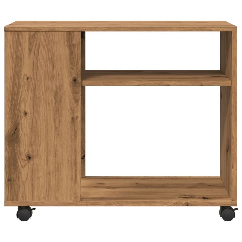 Casa si Gradina - Mobilier - Mese si birouri - Mese living - Masa laterala roti stejar artizanal 70x35x60 cm lemn prelucrat - Infinity.ro