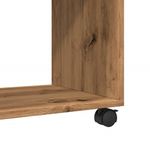Casa si Gradina - Mobilier - Mese si birouri - Mese living - Masa laterala roti stejar artizanal 70x35x60 cm lemn prelucrat - Infinity.ro