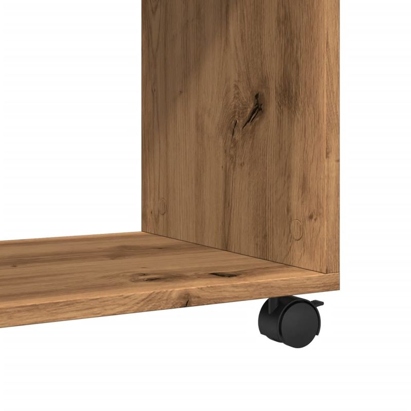 Casa si Gradina - Mobilier - Mese si birouri - Mese living - Masa laterala roti stejar artizanal 70x35x60 cm lemn prelucrat - Infinity.ro