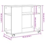 Casa si Gradina - Mobilier - Mese si birouri - Mese living - Masa laterala roti stejar artizanal 70x35x60 cm lemn prelucrat - Infinity.ro