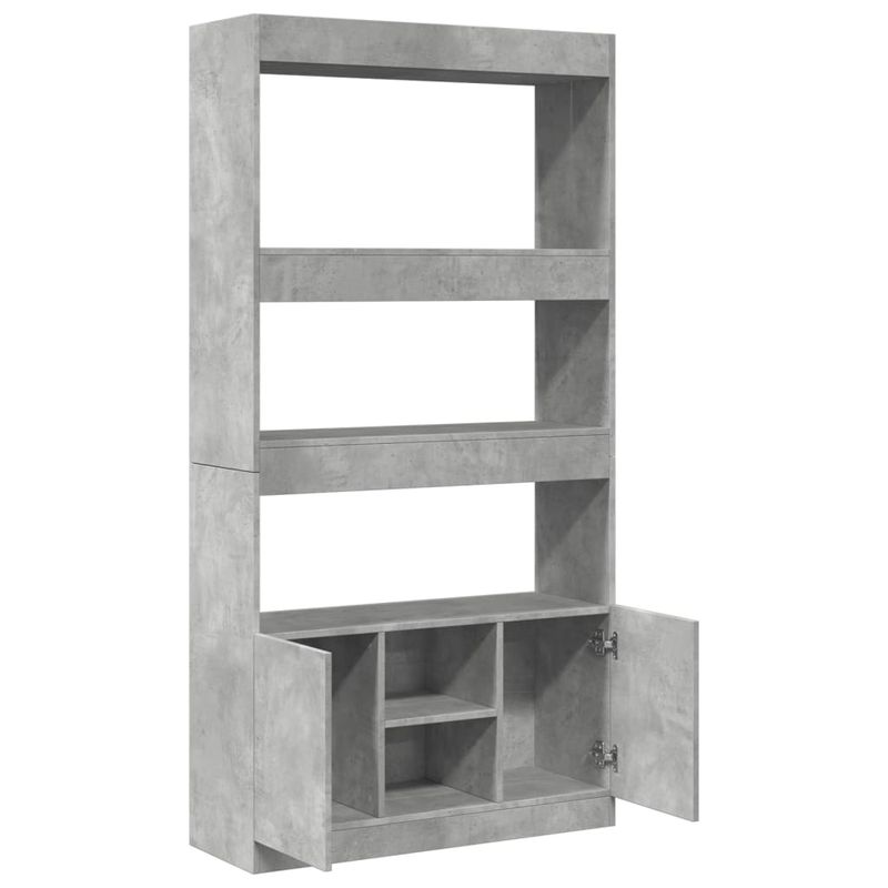 Casa si Gradina - Mobilier - Biblioteci si rafturi - Biblioteci - Dulap inalt, gri beton, 92x33x180 cm, lemn prelucrat - Infinity.ro