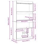 Casa si Gradina - Mobilier - Biblioteci si rafturi - Biblioteci - Dulap inalt, gri beton, 92x33x180 cm, lemn prelucrat - Infinity.ro