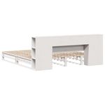 Casa si Gradina - Mobilier - Paturi si accesorii - Paturi - Pat cu biblioteca fara saltea, alb, 200x200 cm, lemn masiv - Infinity.ro