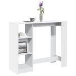 Casa si Gradina - Mobilier - Mese si birouri - Mese bucatarie si dining - Masa de bar cu raft, alb, 124x46x103,5 cm, lemn prelucrat - Infinity.ro