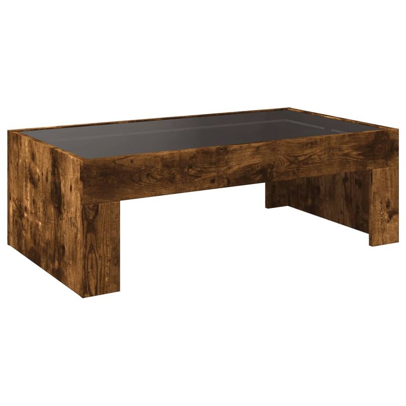 Casa si Gradina - Mobilier - Mese si birouri - Masute de cafea - Masuta de cafea cu LED infinity, stejar fumuriu, 90x50x30 cm - Infinity.ro