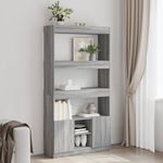 Casa si Gradina - Mobilier - Biblioteci si rafturi - Biblioteci - Dulap inalt, gri sonoma, 92x33x180 cm, lemn prelucrat - Infinity.ro
