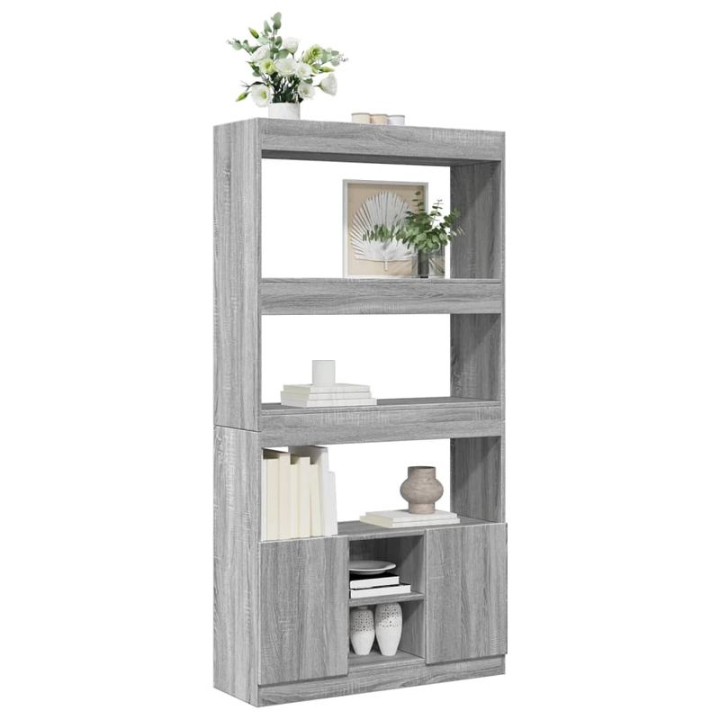 Casa si Gradina - Mobilier - Biblioteci si rafturi - Biblioteci - Dulap inalt, gri sonoma, 92x33x180 cm, lemn prelucrat - Infinity.ro