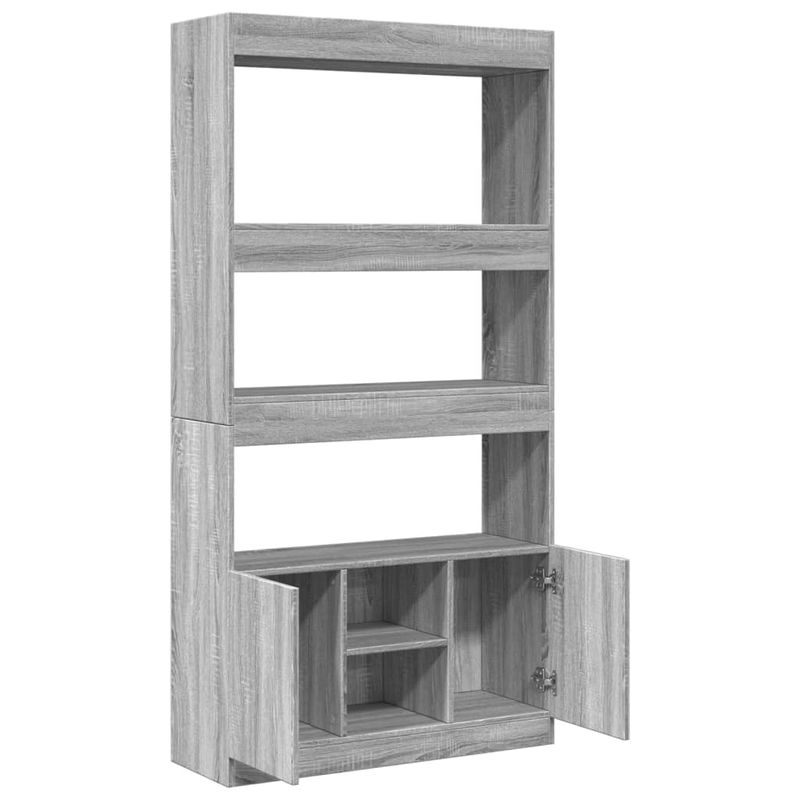Casa si Gradina - Mobilier - Biblioteci si rafturi - Biblioteci - Dulap inalt, gri sonoma, 92x33x180 cm, lemn prelucrat - Infinity.ro