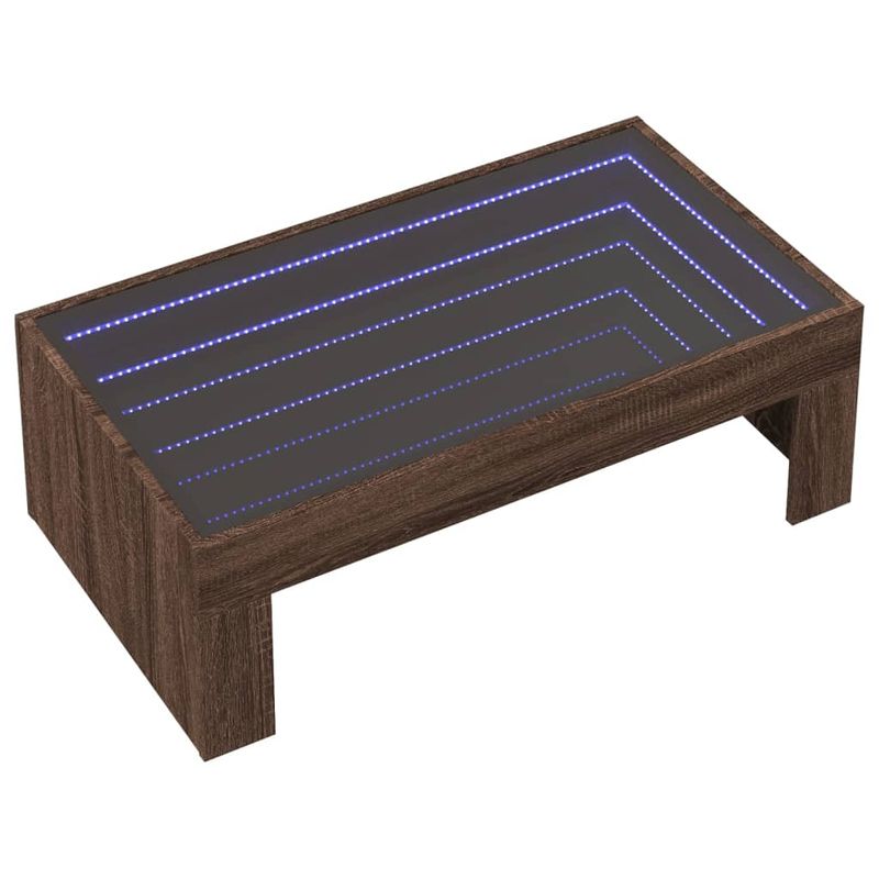 Casa si Gradina - Mobilier - Mese si birouri - Masute de cafea - Masuta de cafea cu LED infinity, stejar maro, 90x50x30 cm - Infinity.ro