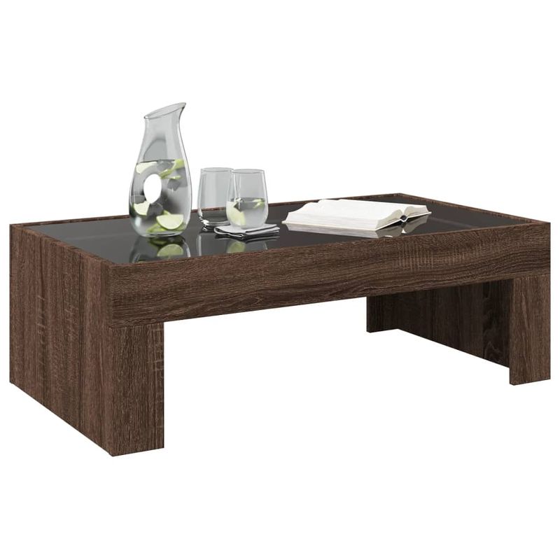 Casa si Gradina - Mobilier - Mese si birouri - Masute de cafea - Masuta de cafea cu LED infinity, stejar maro, 90x50x30 cm - Infinity.ro