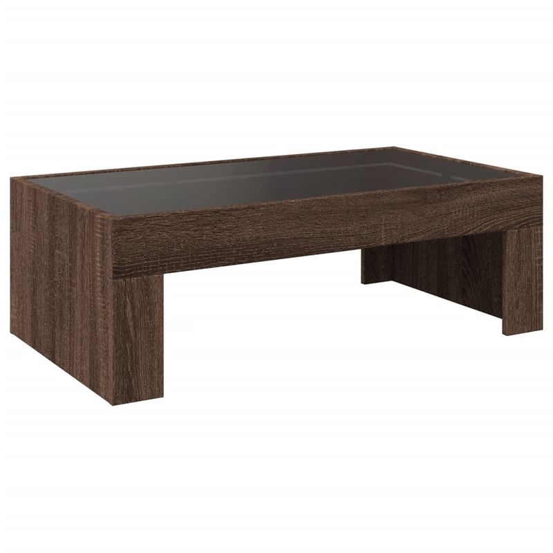 Casa si Gradina - Mobilier - Mese si birouri - Masute de cafea - Masuta de cafea cu LED infinity, stejar maro, 90x50x30 cm - Infinity.ro