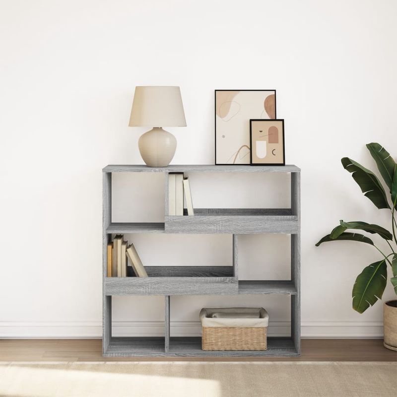 Casa si Gradina - Mobilier - Biblioteci si rafturi - Biblioteci - Dulap de carti/Separator de camera, gri Sonoma, 100x33x94,5 cm - Infinity.ro