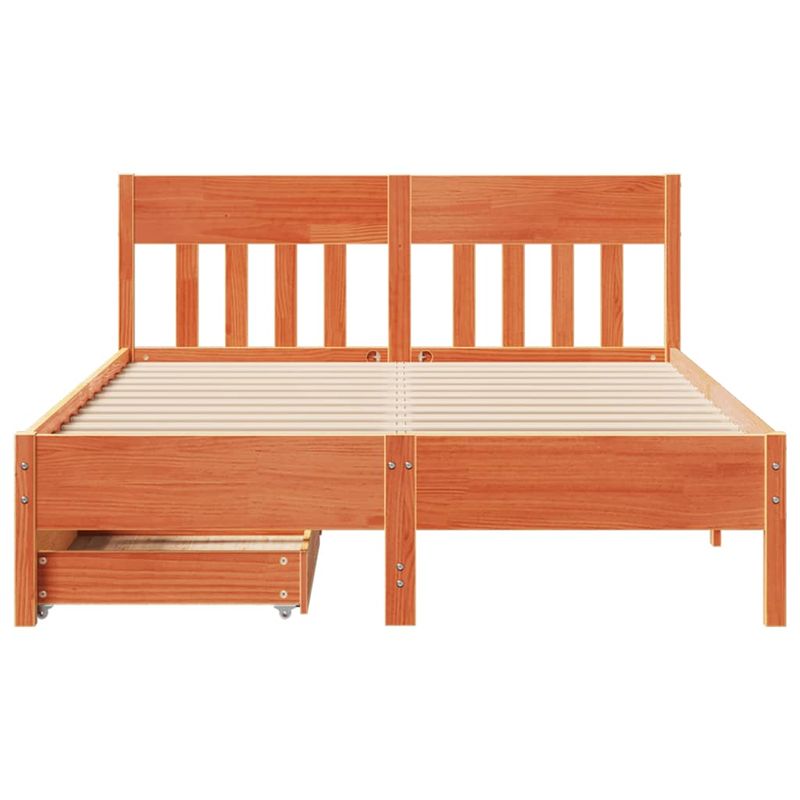 Casa si Gradina - Mobilier - Paturi si accesorii - Paturi - Cadru pat fara saltea, maro ceruit, 120x190 cm, lemn masiv pin - Infinity.ro