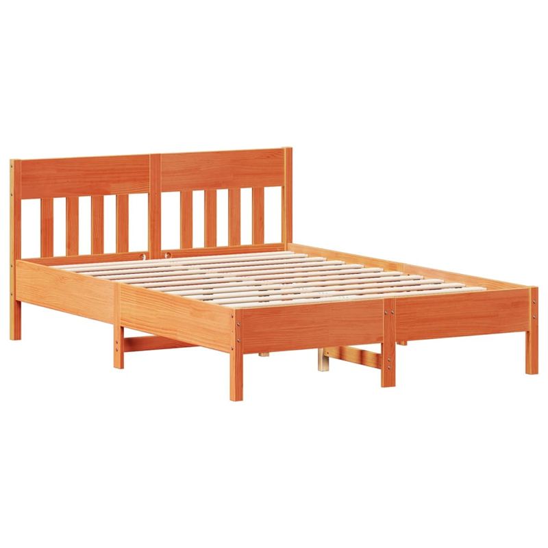 Casa si Gradina - Mobilier - Paturi si accesorii - Paturi - Cadru pat fara saltea, maro ceruit, 120x190 cm, lemn masiv pin - Infinity.ro
