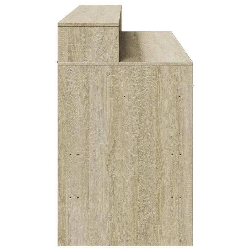 Casa si Gradina - Mobilier - Mese si birouri - Birouri - Birou cu lumini LED stejar sonoma, 140x55x91 cm, lemn prelucrat - Infinity.ro