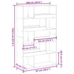 Casa si Gradina - Mobilier - Biblioteci si rafturi - Biblioteci - Separator de camera, gri beton, 100x33x156,5 cm, lemn prelucrat - Infinity.ro