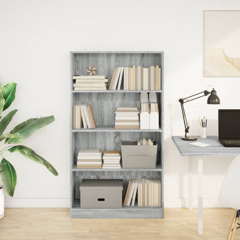 Casa si Gradina - Mobilier - Biblioteci si rafturi - Biblioteci - Biblioteca, gri sonoma, 80x24x143 cm, lemn prelucrat - Infinity.ro