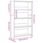 Casa si Gradina - Mobilier - Biblioteci si rafturi - Biblioteci - Biblioteca, gri sonoma, 80x24x143 cm, lemn prelucrat - Infinity.ro